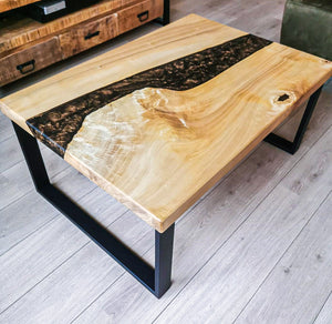 Epoxy tafel populierenhout